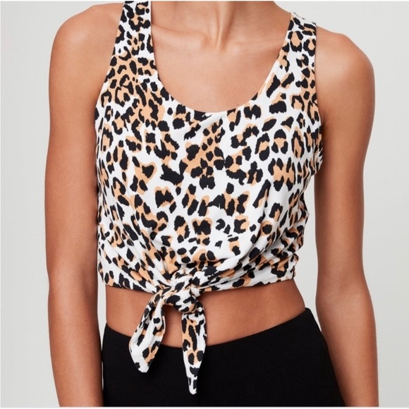 Aritzia Babaton crop top animal print leopard cat small - Picture 8 of 8
